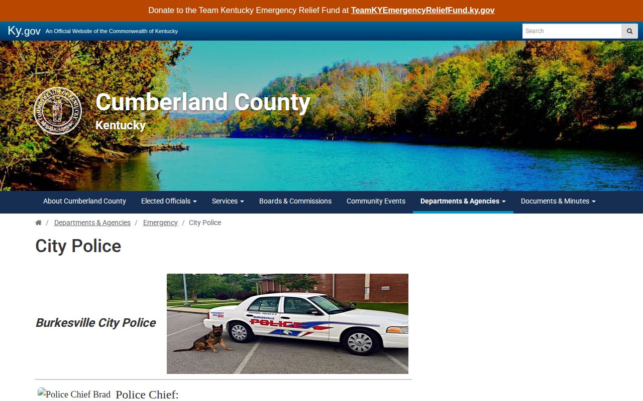 Burkesville Police arrest record contact page